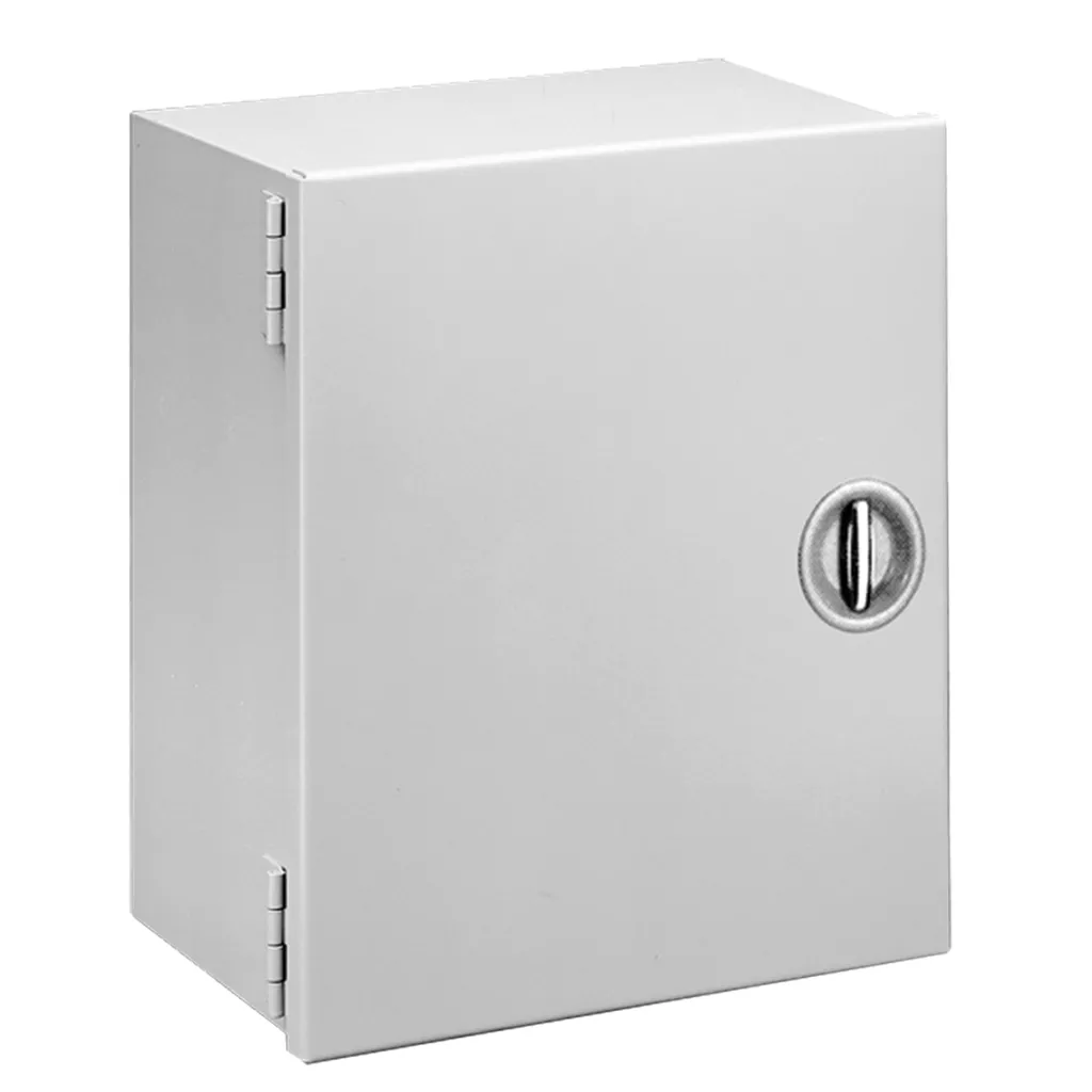 Hoffman A36N246LP Hinged-Cover with Recessed Handle, Type 1, 36" x 24" x 6.62, Gray, Steel