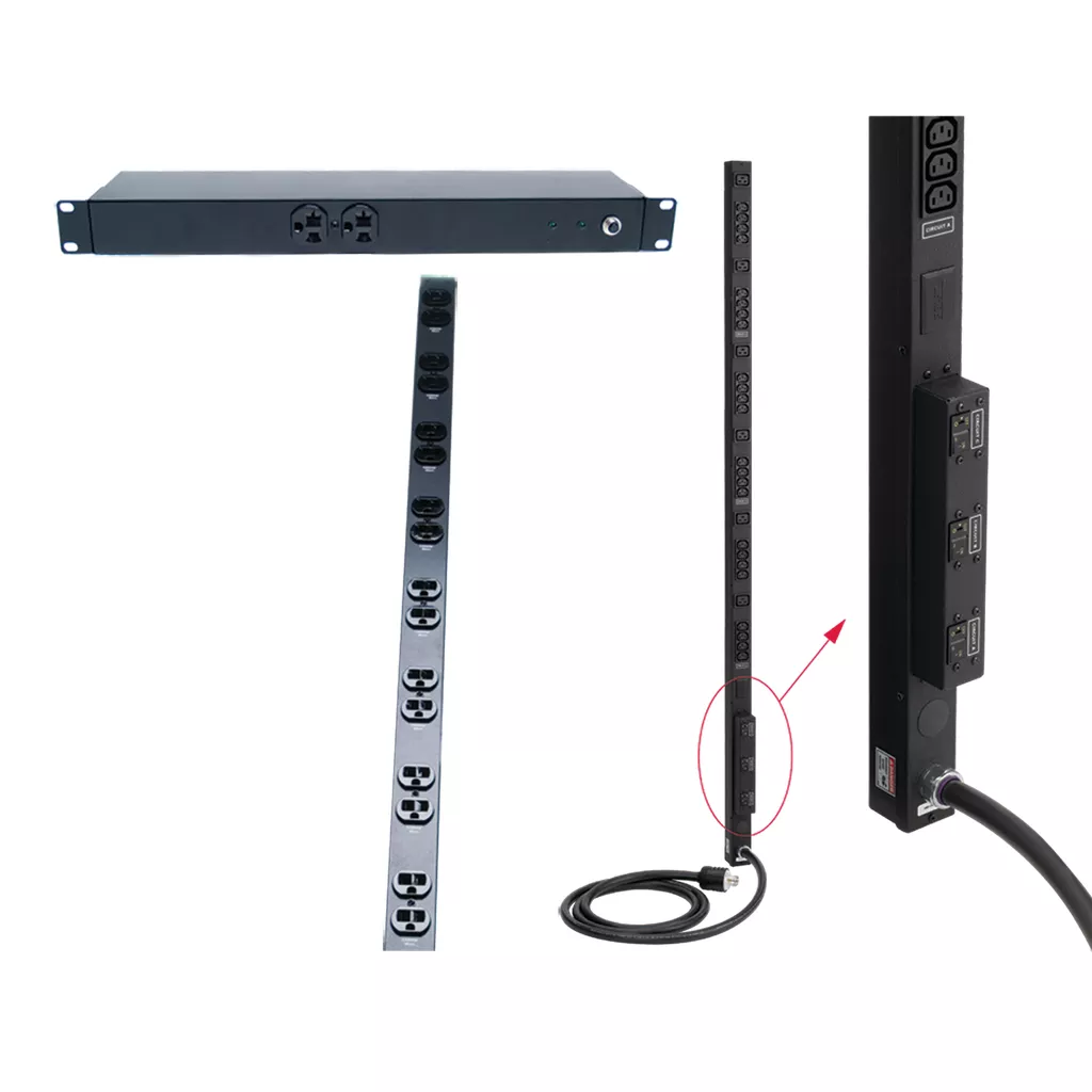 Hoffman DP1N191015S Rack- and Panel-Mount Power Distribution Units (PDUs), fits 19in rack, Black, Steel