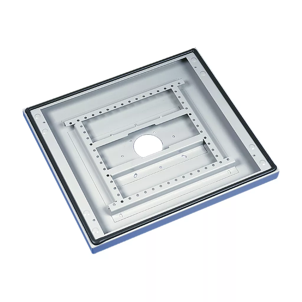 Hoffman PBSK66 Base with Cutout for Sloped Front, fits 600x 600mm, Lt Gray, Steel