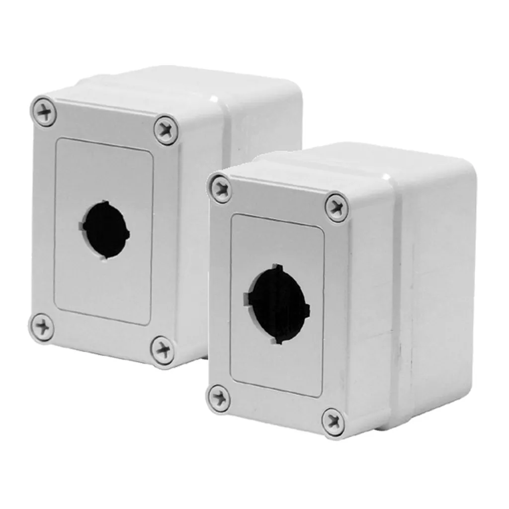 Hoffman VM733-PBM3 VM Pushbutton Flat Opaque Screw Cover Type 4X, 6.72x3.17x3.61, Lt Gray, Polyester, PBM