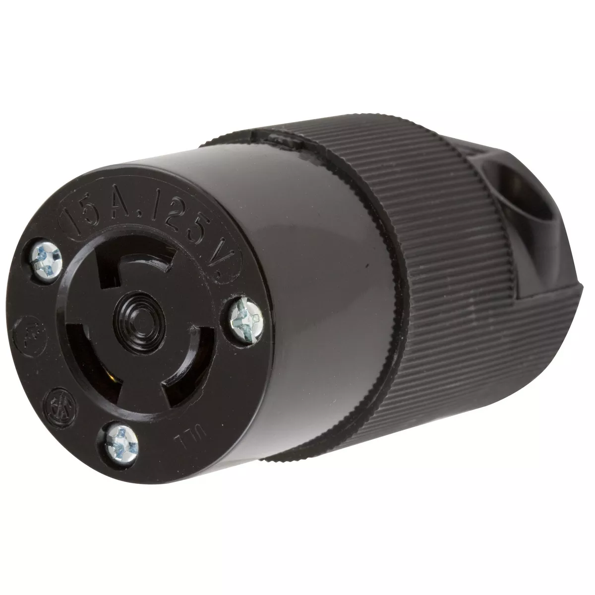 Hubbell HBL4729CBK Locking Connector, 15A 125V, L5-15R, BK