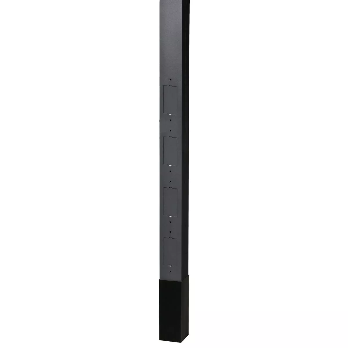 Hubbell HBLPPOBK Aluminum Service Pole, 10' 2" Height, Blank Pole w/ Divider, Black