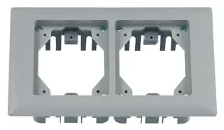 Hubbell PFBRFGY2 2-Gang 6 x 8.13 Inch Gray Plastic Rectangular Floor Box Cover and Flange Assembly