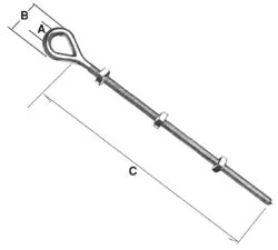 Hubbell Power 19786 5/8 x 16 Inch Double Arming Eye Bolt
