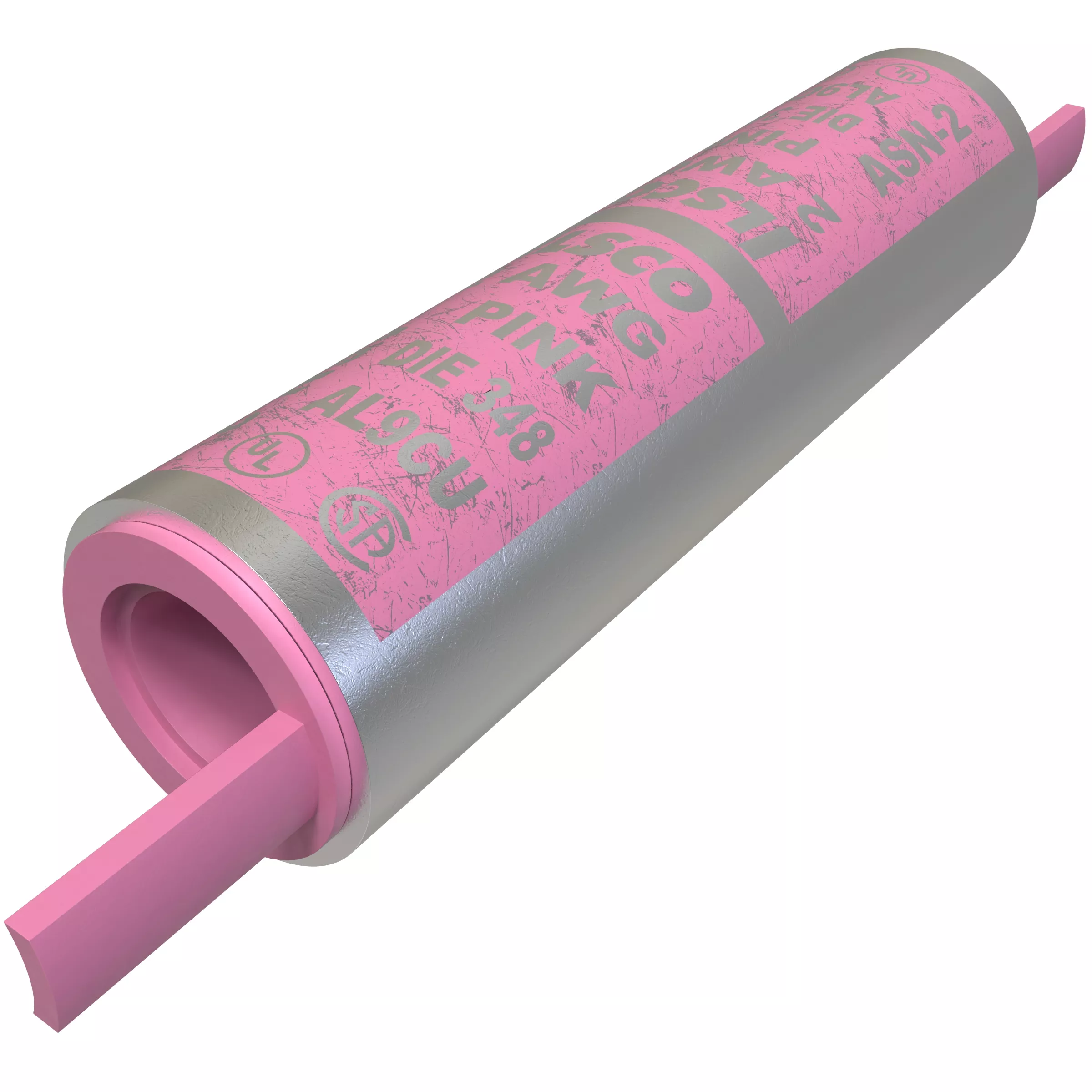 Ilsco ASN-2 SureCrimp Aluminum Compression Sleeve, Conductor Size 2, Tin Plated, UL, CSA