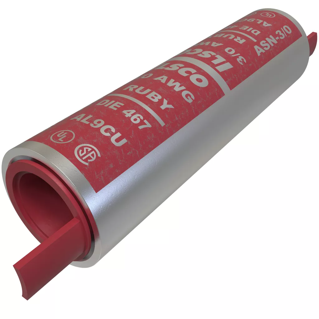Ilsco ASN-3/0 SureCrimp Aluminum Compression Sleeve, Conductor Size 3/0, Tin Plated, UL, CSA