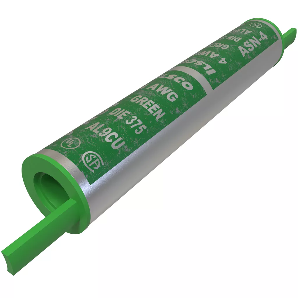 Ilsco ASN-4 SureCrimp Aluminum Compression Sleeve, Conductor Size 4, Tin Plated, UL, CSA