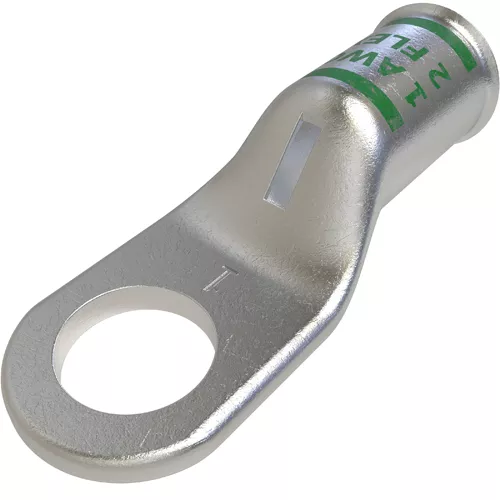 Ilsco CCL-1-38 Copper Compression Lug, Conductor Size 1, 1 Hole, 3/8in Bolt Size, Standard Barrel, Sight Window, Tin Plated, UL, CSA