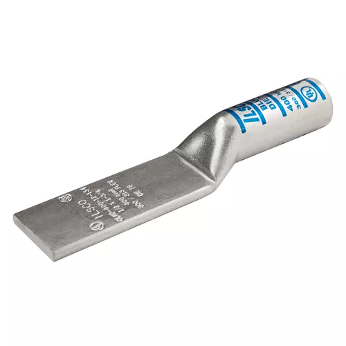 Ilsco CLNU-600-9 SureCrimp Copper Compression Lug, Conductor Size 600, No Hole, 90? Bent Tang, Long Barrel, No Sight Window, Tin Plated, UL, CSA