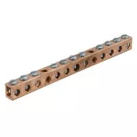 Ilsco D167-12 Copper Neutral Bar, Conductor Range 4-14 Main, 6-14 Tap, 13 Ports