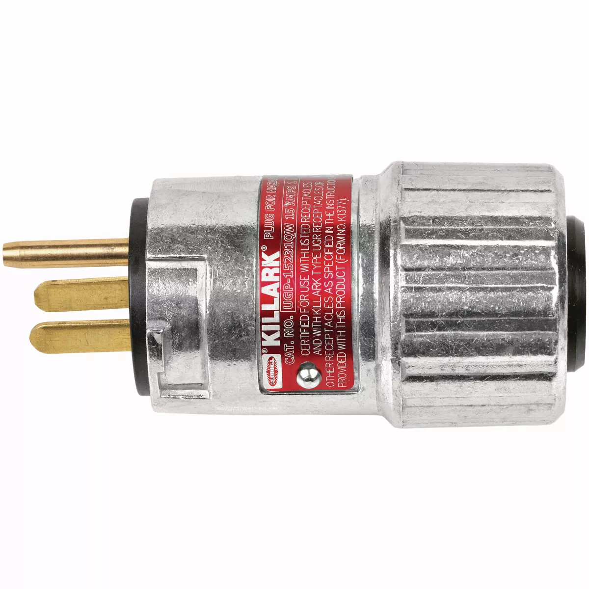 Killark UGP-20231QW UGP Series - Aluminum 20 Amp 125VAC Interchangeable Blade Style Plug With Quick Wiring - NEMA Configuration 5-20P