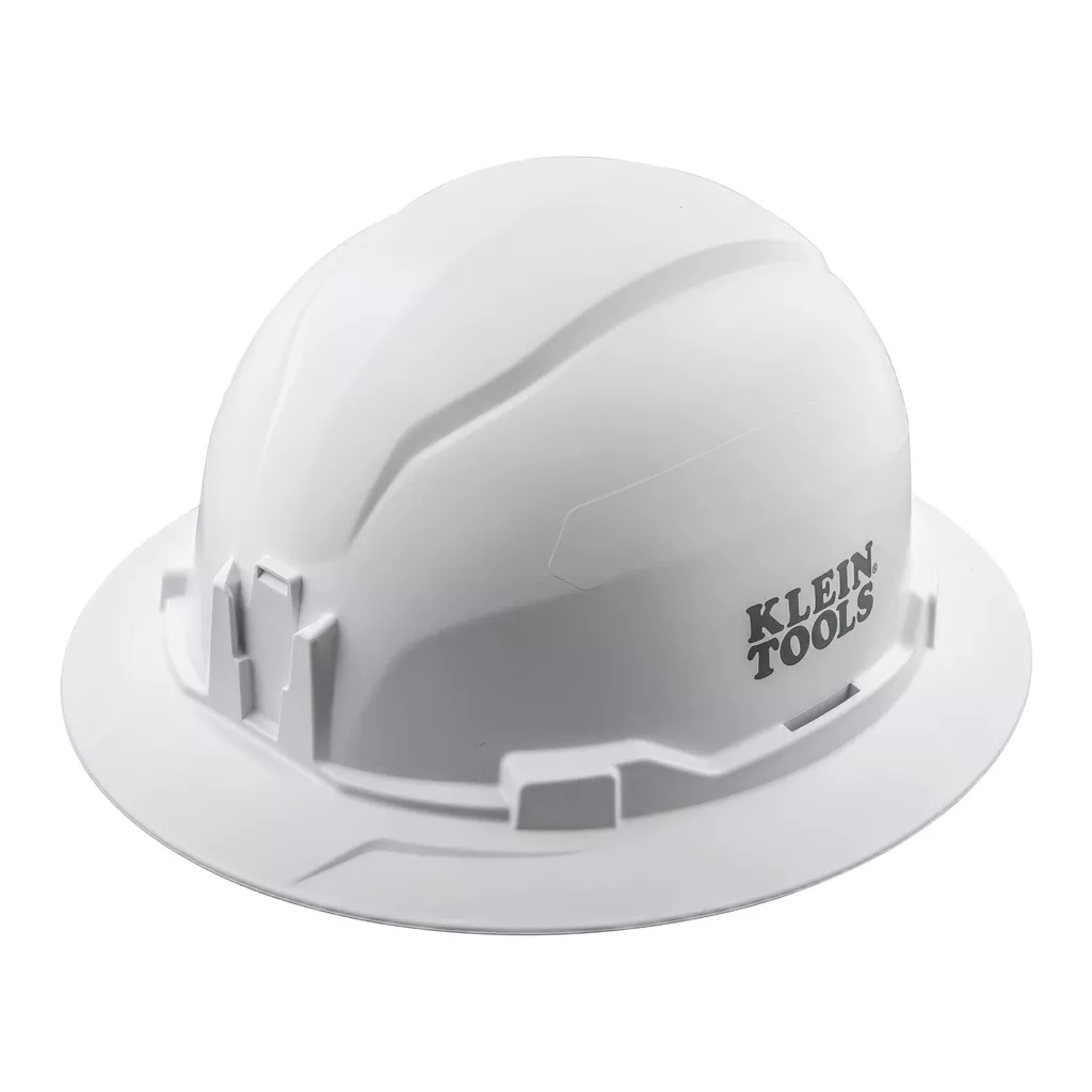 Klein 60400 Hard Hat, Non-Vented Full Brim Style, Class-E, White