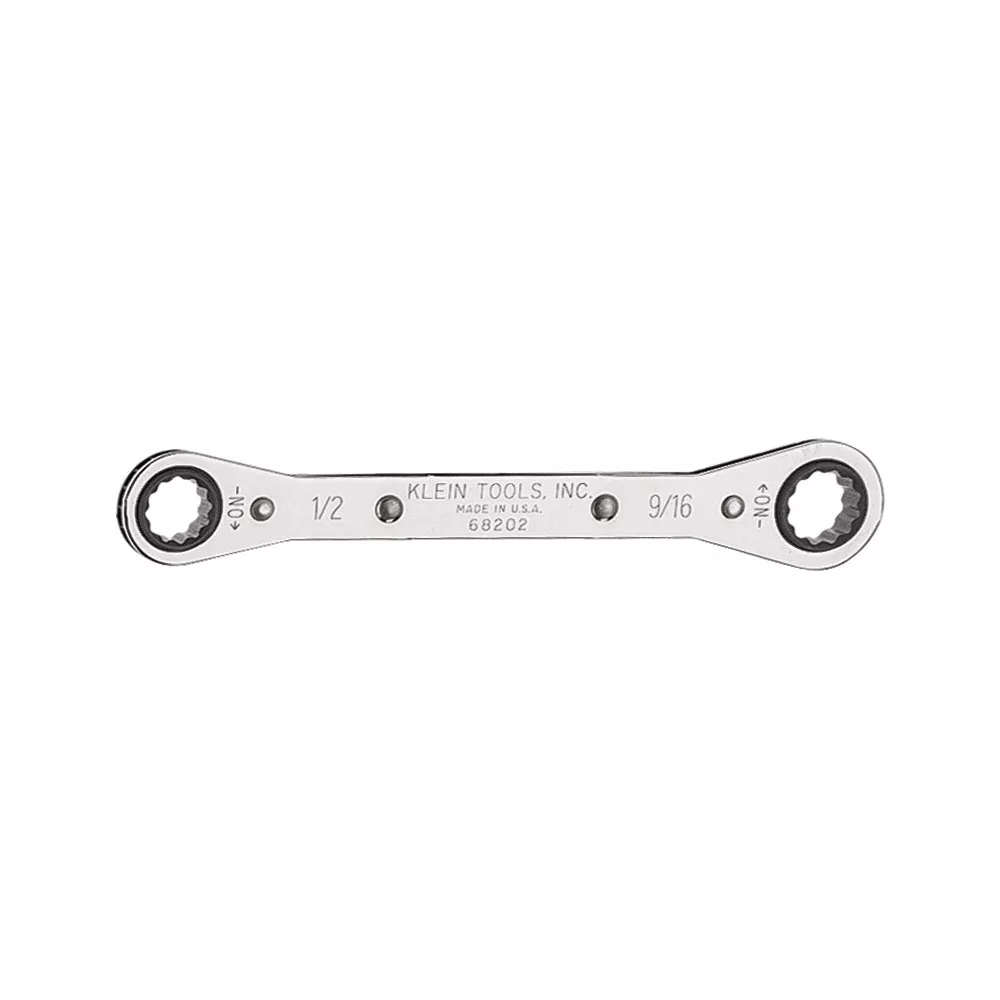 Klein 68202 Ratcheting Box Wrench, 1/2" x 9/16"