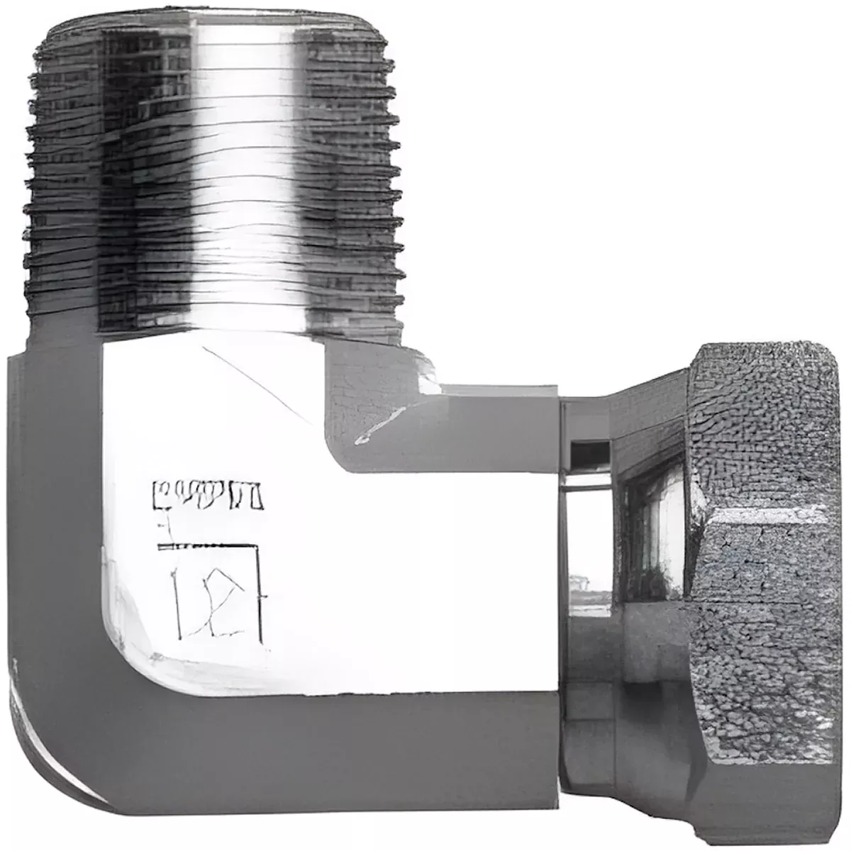 Male NPTF to Female NPSM Swivel 90 Elbow
