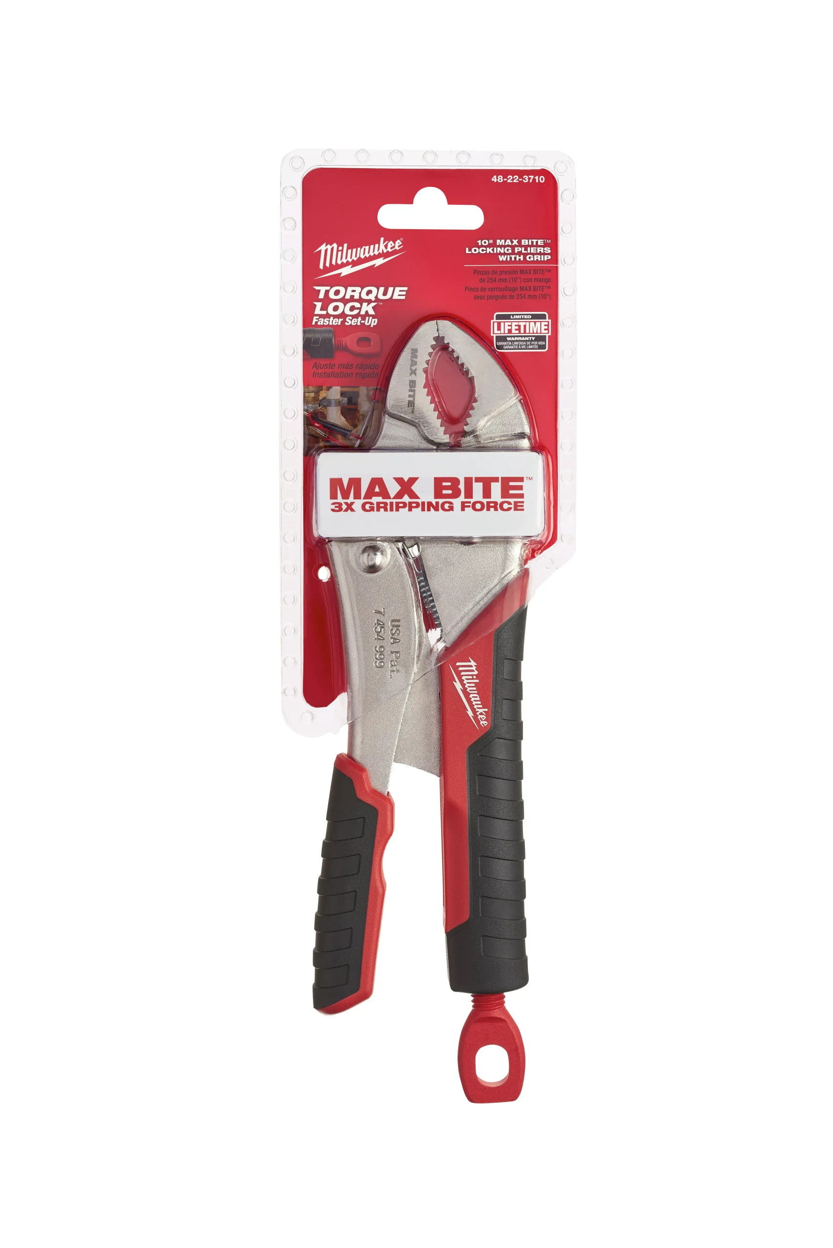 Milwaukee 48-22-3710 10" Gripped Curved Jaw Locking Pliers with MAXBITE™