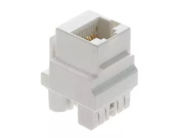 On-Q WP3458-WH RJ45 8-Position 8-Wire Category 5E White Plastic Snap-In Keystone Connector