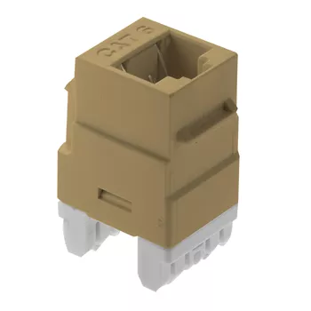 On-Q WP3460-IV 1-Port RJ45 Category 6 Ivory Plastic Snap-In Keystone Connector