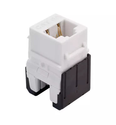 On-Q WP346A-WH RJ45 8-Position 8-Wire Category 6A White Plastic Snap-In Quick Connect Keystone Connector