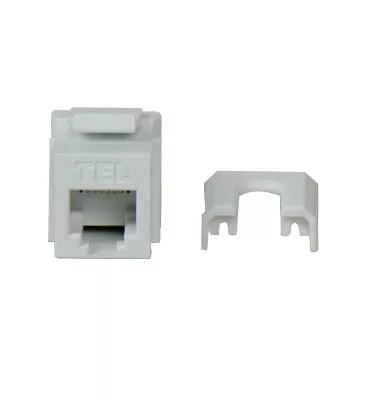 On Q WP3473-WH 0.7 x 4 x 6 Inch 6-Position 6-Conductor White High Impact Plastic Keystone Insert