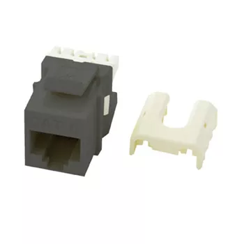 On-Q WP3476-GY RJ45 8-Position 8-Wire Category 6 Gray Plastic Quick Connect Keystone Connector