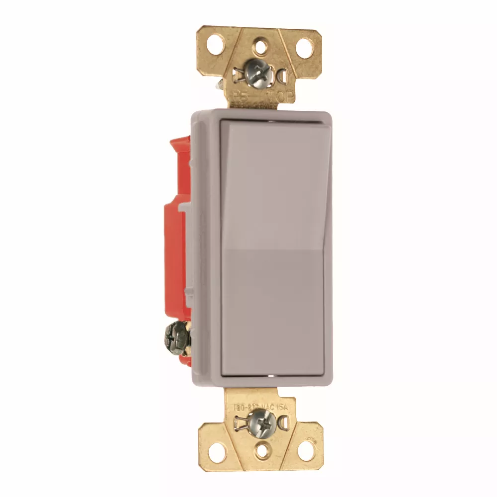Pass & Seymour 2621-GRY Single Pole, Back and Side Wire, 20 amps, 120/277V -Gray.