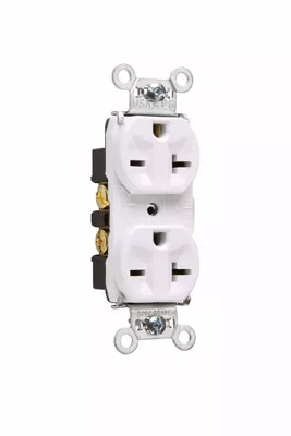 Pass & Seymour 5862-I Heavy-Duty Spec Grade Duplex Receptacle, Back & Side Wire, 20A 250V - Ivory