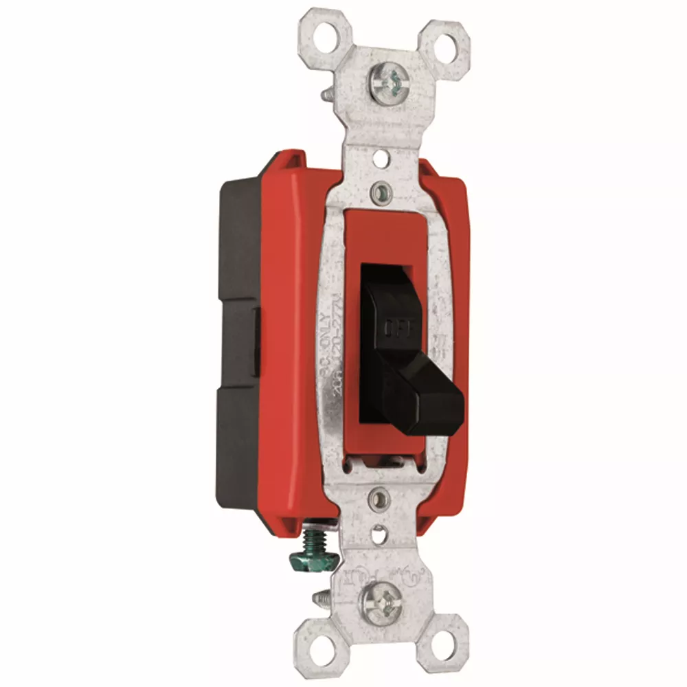Pass & Seymour CSB20AC1-BK Construction Single Pole Switch, Back & Side Wire, 20A 120/277V - Black