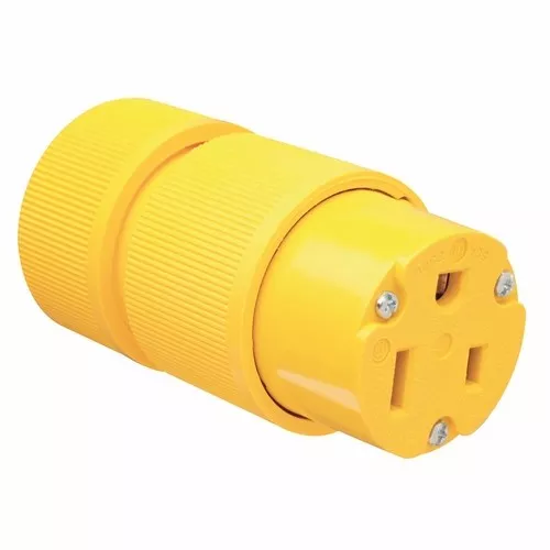 Pass & Seymour D0653 Gator Grip Connector, 2pole 3wire, 50amp 250V Grounding - Yellow