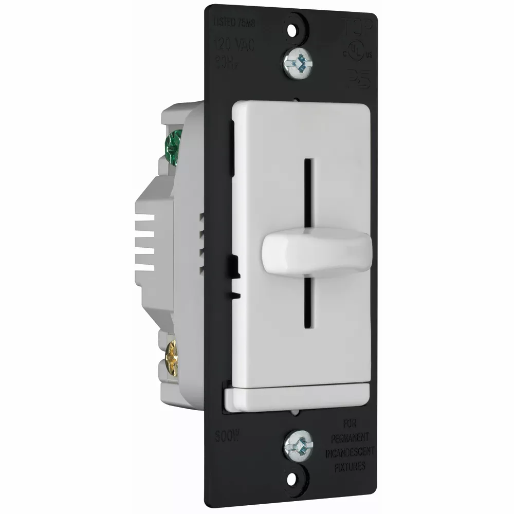 Pass & Seymour LS600-W Incandescent Slide Dimmer, Non-Preset 600W - White