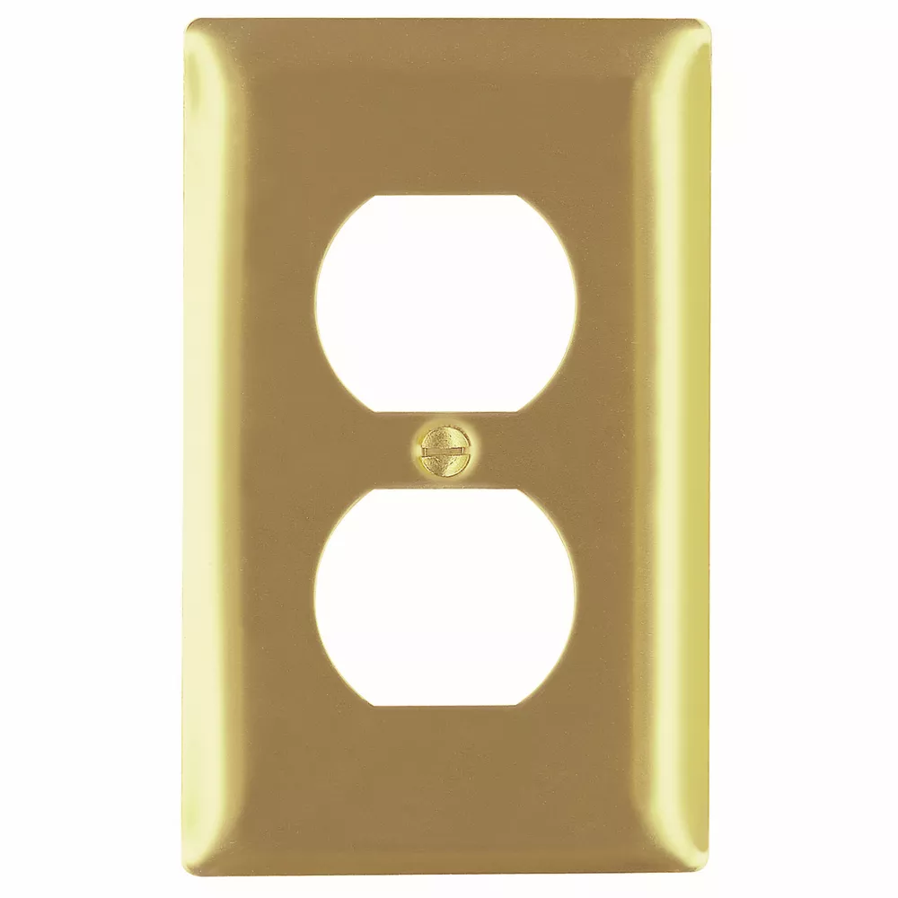 Pass & Seymour SB8-PB 1Gang Wall Plate, Duplex, Standard - Polished Brass