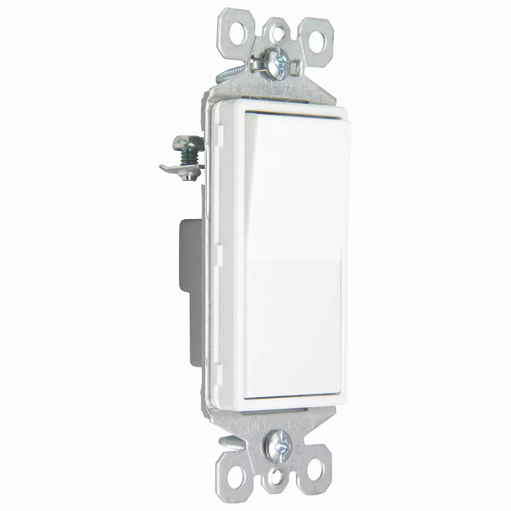 Pass & Seymour TM870-SW Single Pole, Self-Grounding Decorator Switch, 15A 120/277V - White