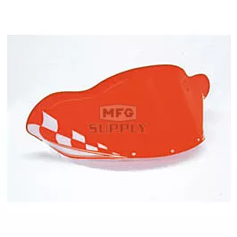 Polaris Low Flared Red Windshield w/White Checkerboard