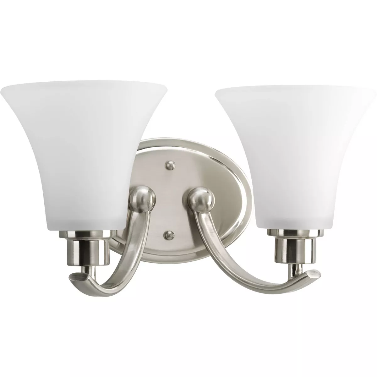 Progress P2001-09 Joy Collection Two-Light Brushed Nickel Etched Glass Traditional Bath Vanity Light