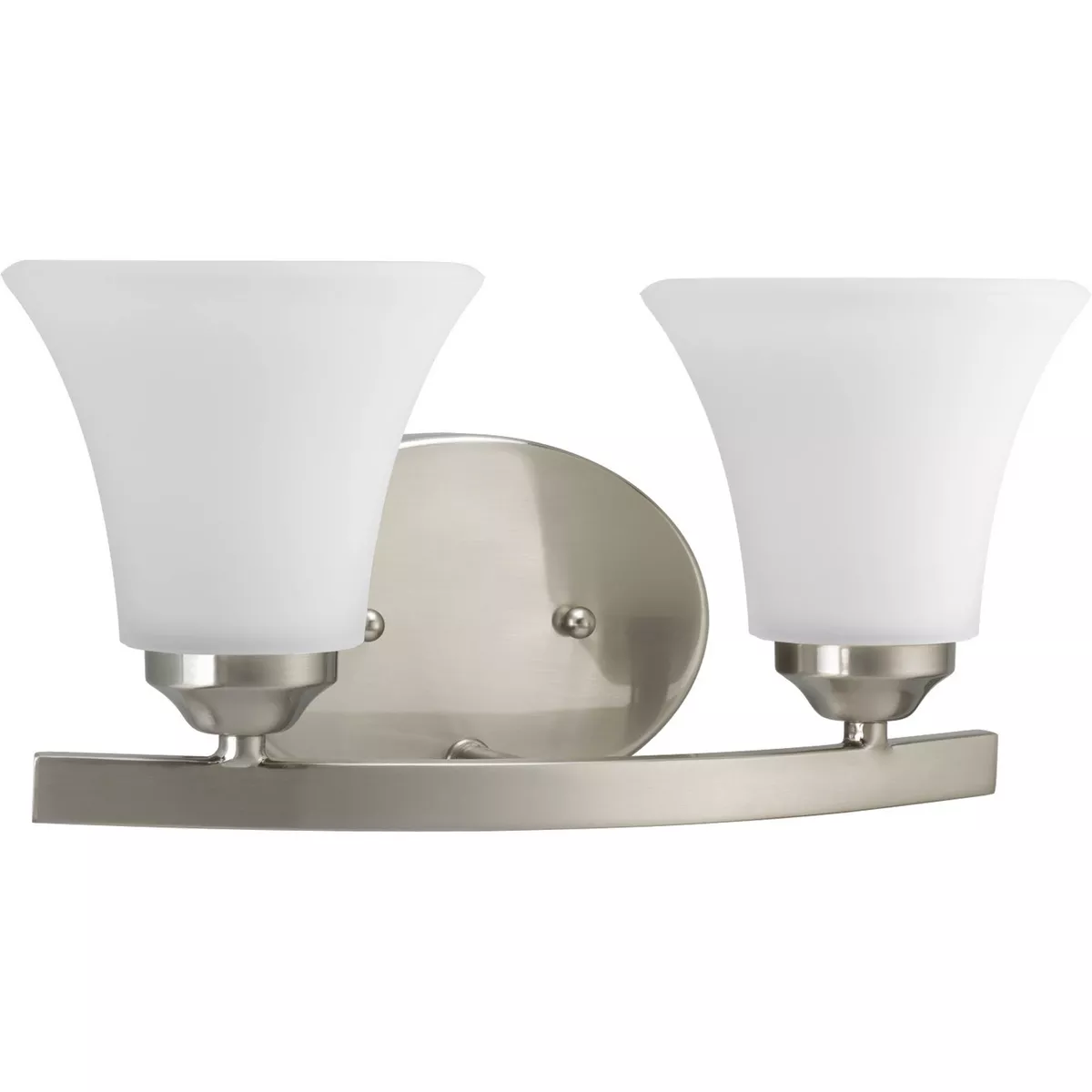 Progress P2009-09 Adorn Collection Two-Light Brushed Nickel Etched Glass Traditional Bath Vanity Light