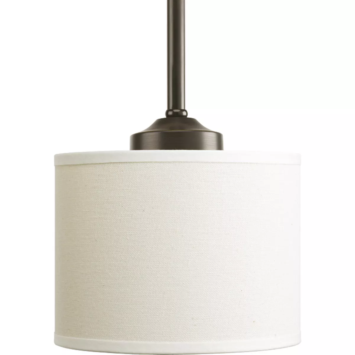 Progress P5065-20 Inspire Collection One-Light Antique Bronze Off-white Shade Traditional Mini-Pendant Light