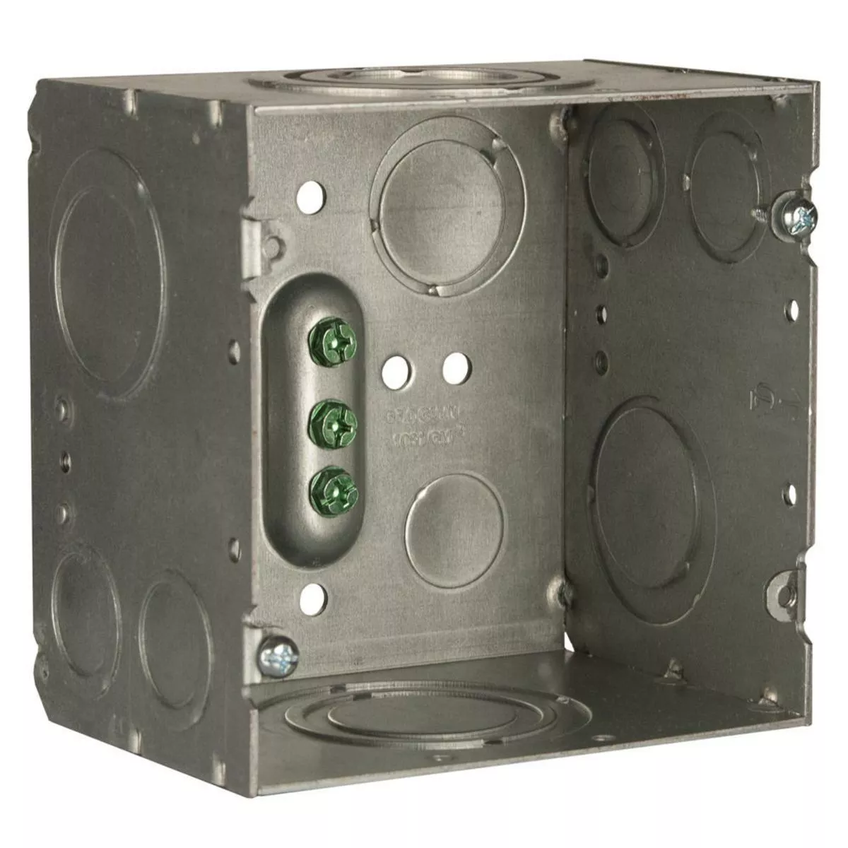 Raco 260 4-11/16" Square Box, 3-1/4" Deep, 3/4" thru 2" Knockouts, Welded