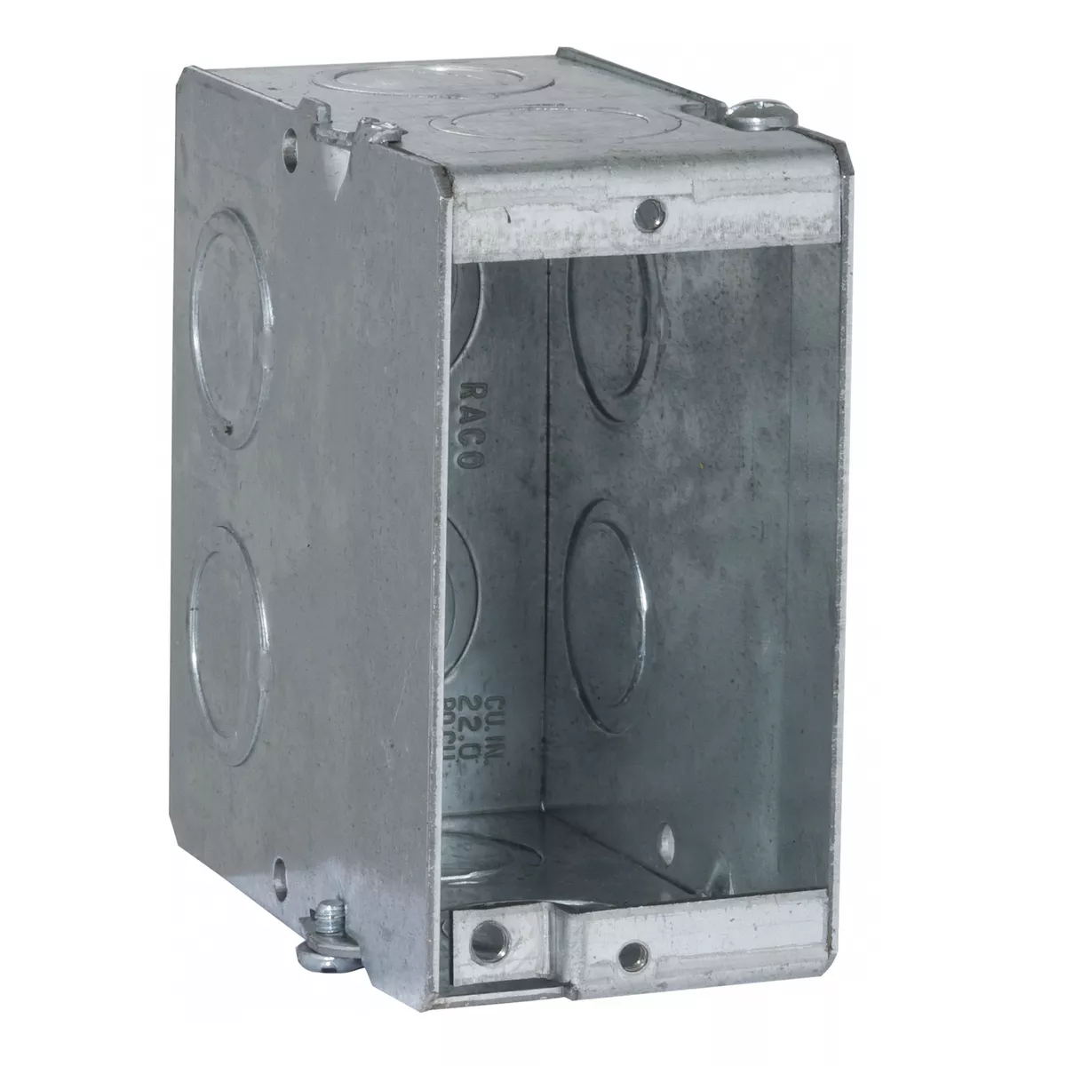 Raco 689 Masonry Box, 1 Gang, Gangable, 3-1/2" Deep, 1/2" & 3/4" Knockouts
