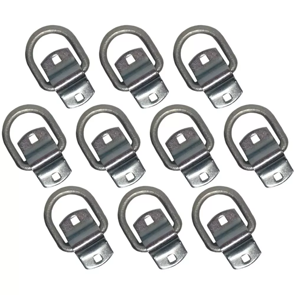 Set of 10 Forged Bolt-on 1/2" D-Rings Truck Trailer Tie-Down Rope Chain D Ring