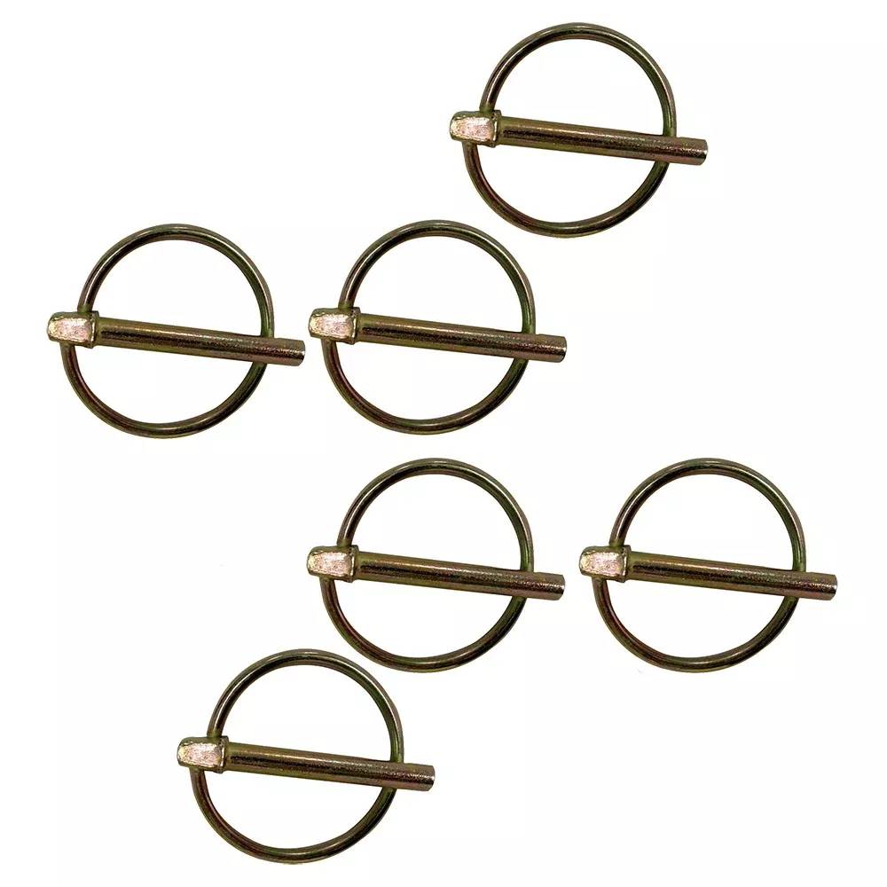 SET OF 6- Farm Tractor Implement Lynch Pin Clips 1/4" x 1-3/8" Universal