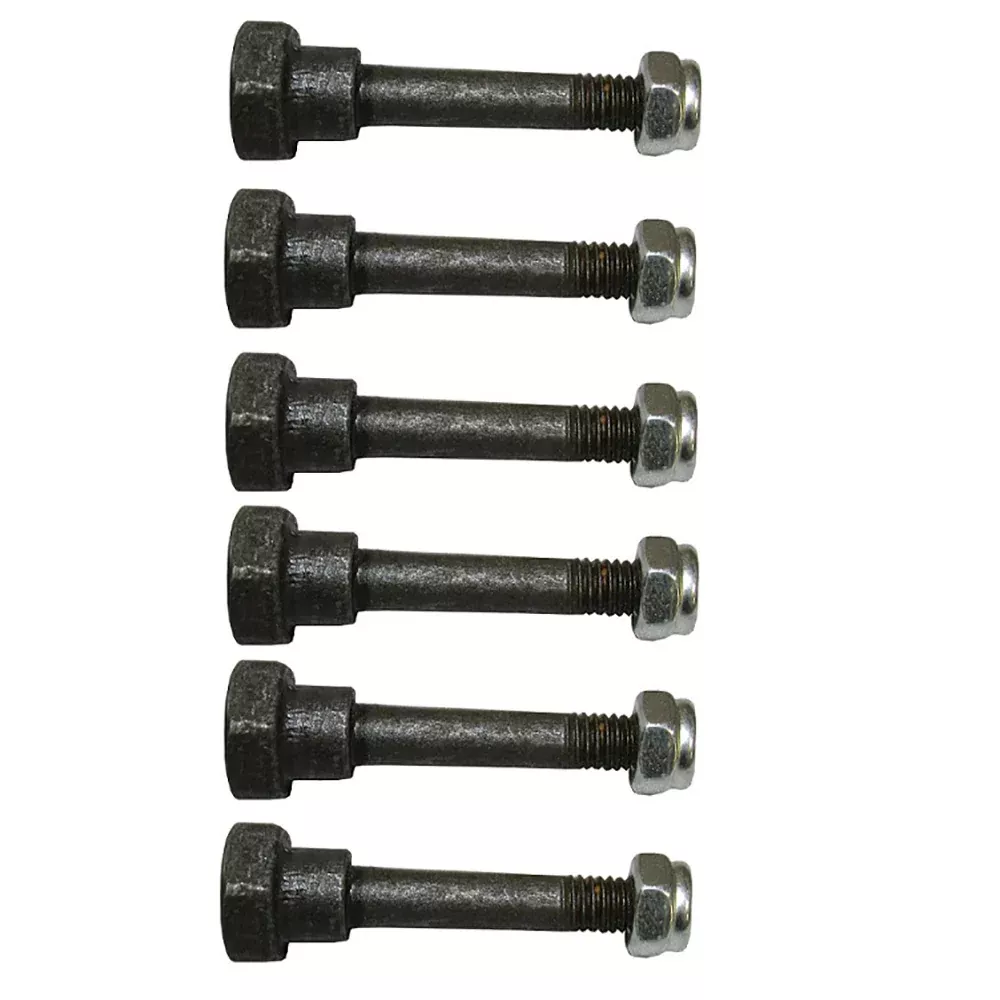 Set Of 6 Shear Pin With Nut, 2" X 1/4" Fits Honda Snowblower Models