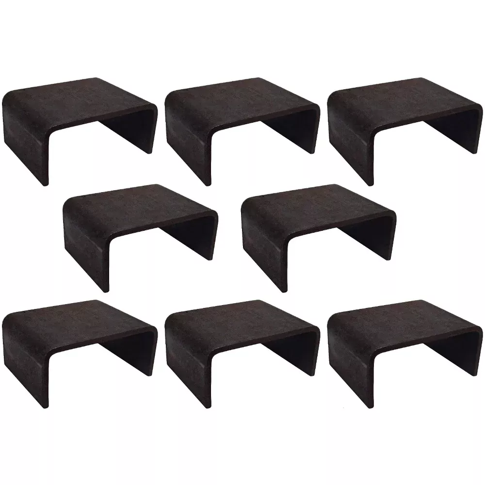 Set of (8) 3" x 1-5/8" x 3.5" Weld-On Stake Pocket 6 Gauge