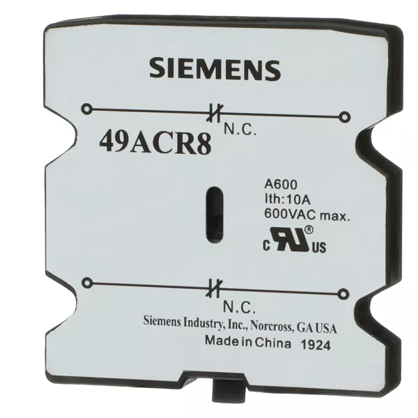 Siemens 49ACR8 Aux Switch DP, 2NC, 30-6