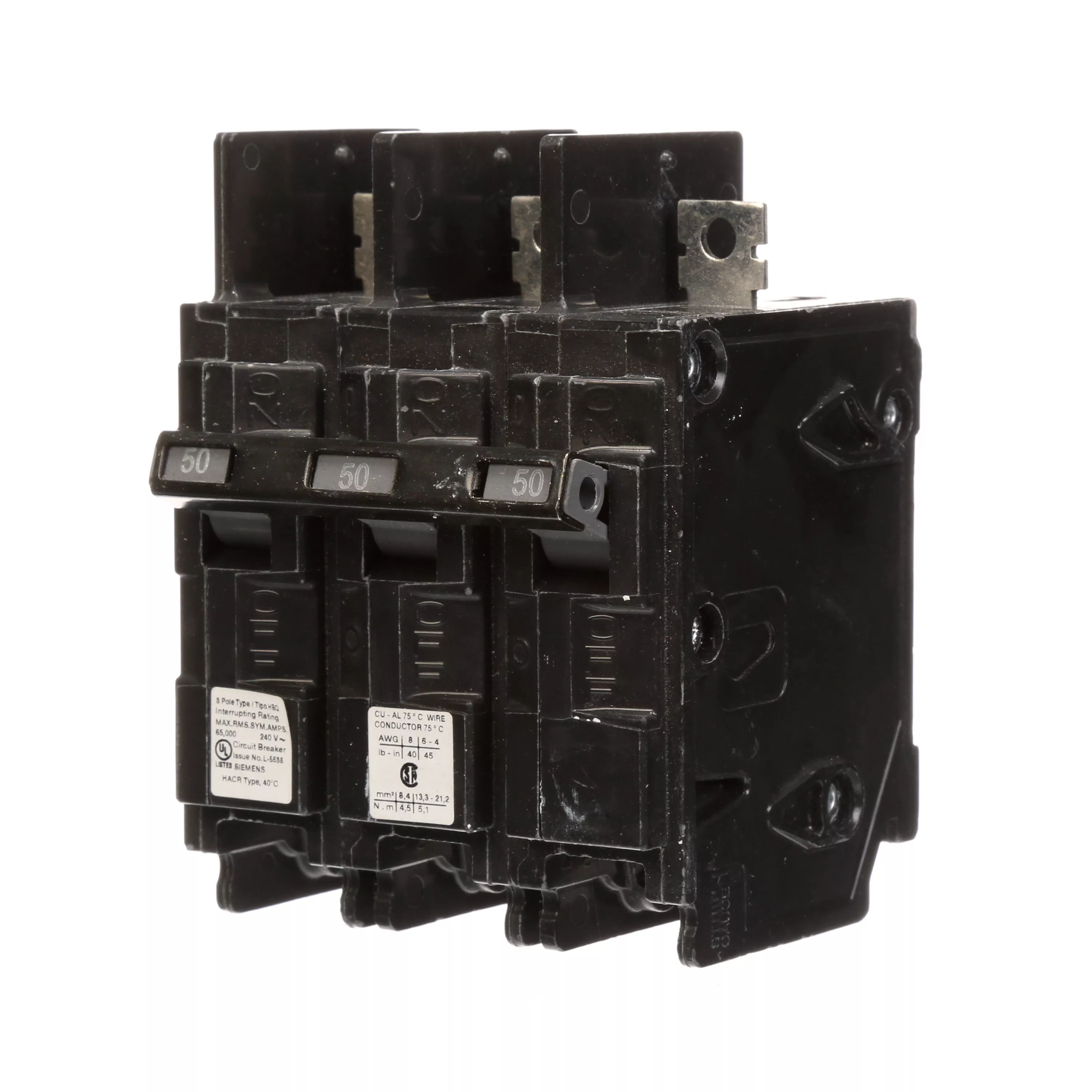 Siemens HB3B050 50A, 3P BREAKER,