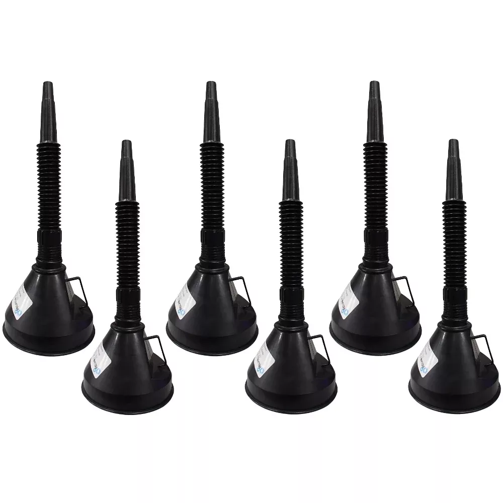 Six New 6" Diameter Funnels w/ Inside Screen and Bendable & Detachable Hose