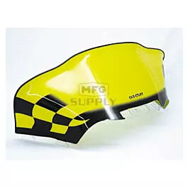 Ski-Doo Med-Low Flared Black Checkerboard on Yellow Windshield for ZX Chassis.