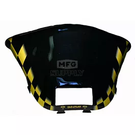 Ski-Doo med-low Yellow Checkerboard on Black Windshield. S-2000 Chassis with Lampbase Pod.