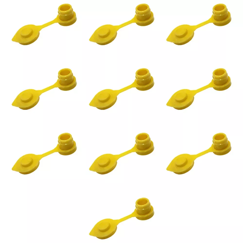 Ten Yellow Fuel Gas Jug Vent Caps Blitz Wedco Scepter Essence Midwest Eagle Cans