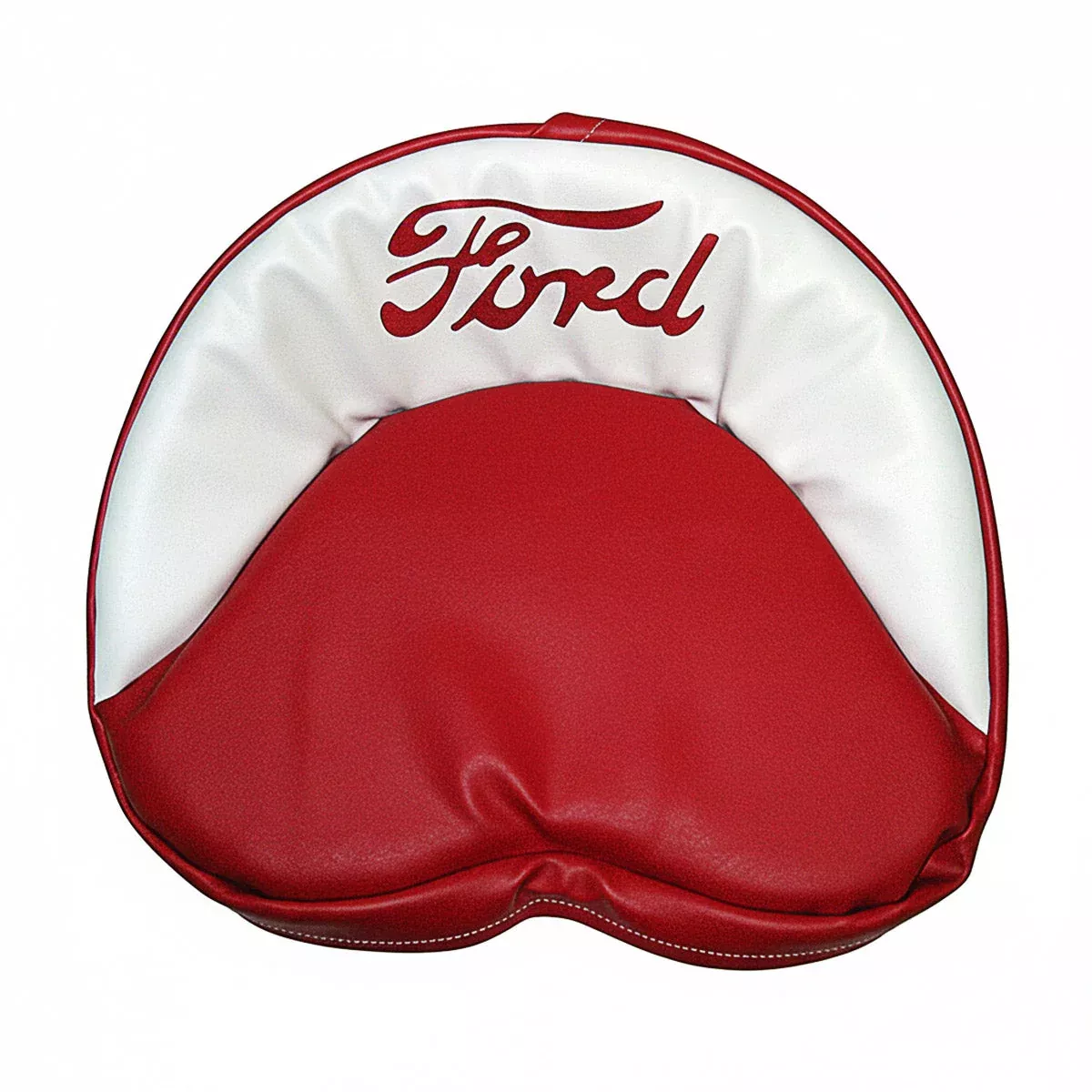 Tractor Pan Seat Cover Pad - Tie On, Ford Logo, Red and White