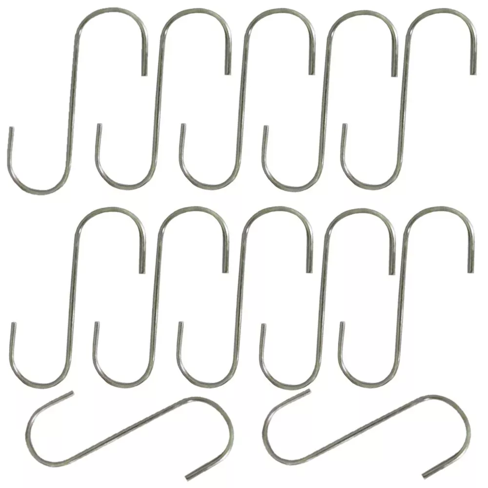 Twelve (12) New All-Purpose 5" Utility S-Hook For Various Indoor & Outdoor Uses