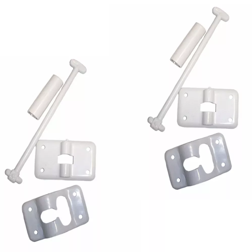 Two (2) 6" White T-Style Door Latch Holder RV Camper Trailer Cargo Hatch White